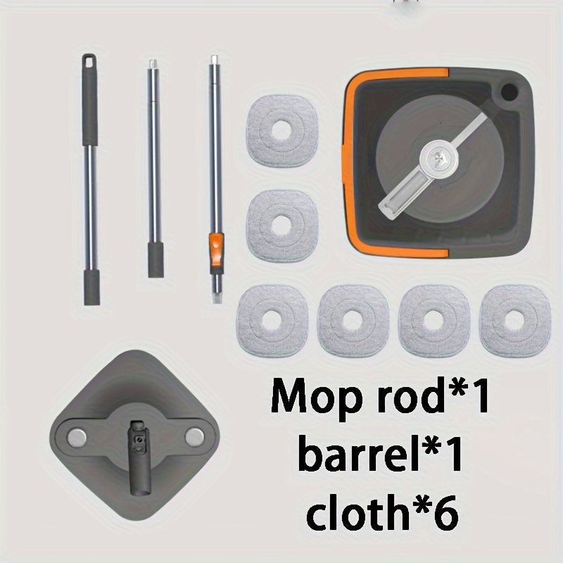Комплект для уборки «всё в одном» с вращающейся тряпкой для влажной и сухой уборки