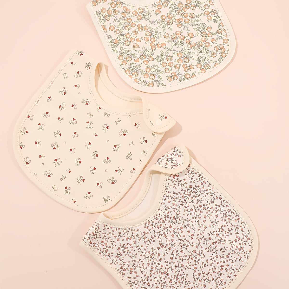 Set de 3 baberos impermeables para niños para niños y niñas, con cierre de presión suave, baberos para alimentar