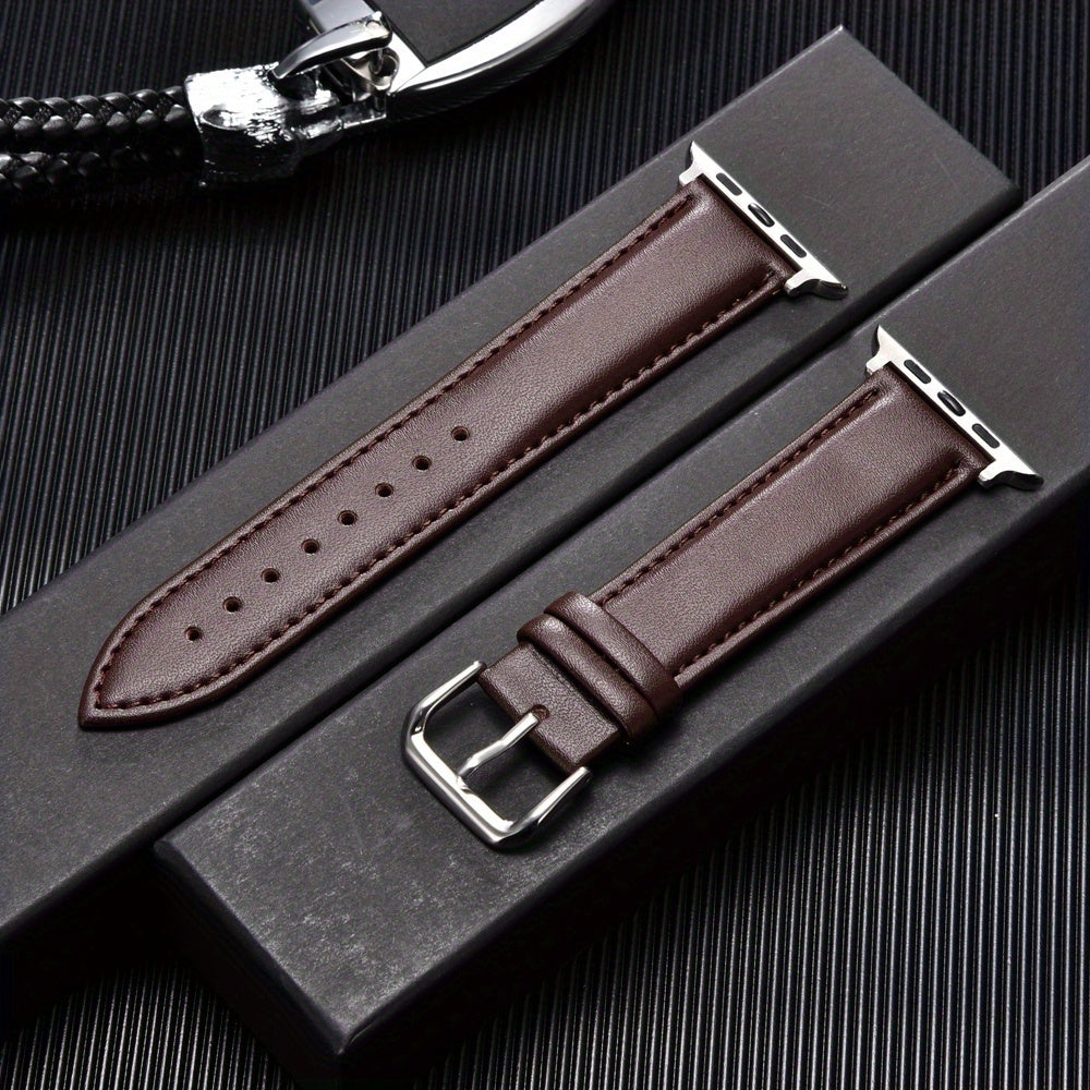 Synthetic Leather Watch Band for Apple Watch Casual Ultra-Soft Adjustable Strap