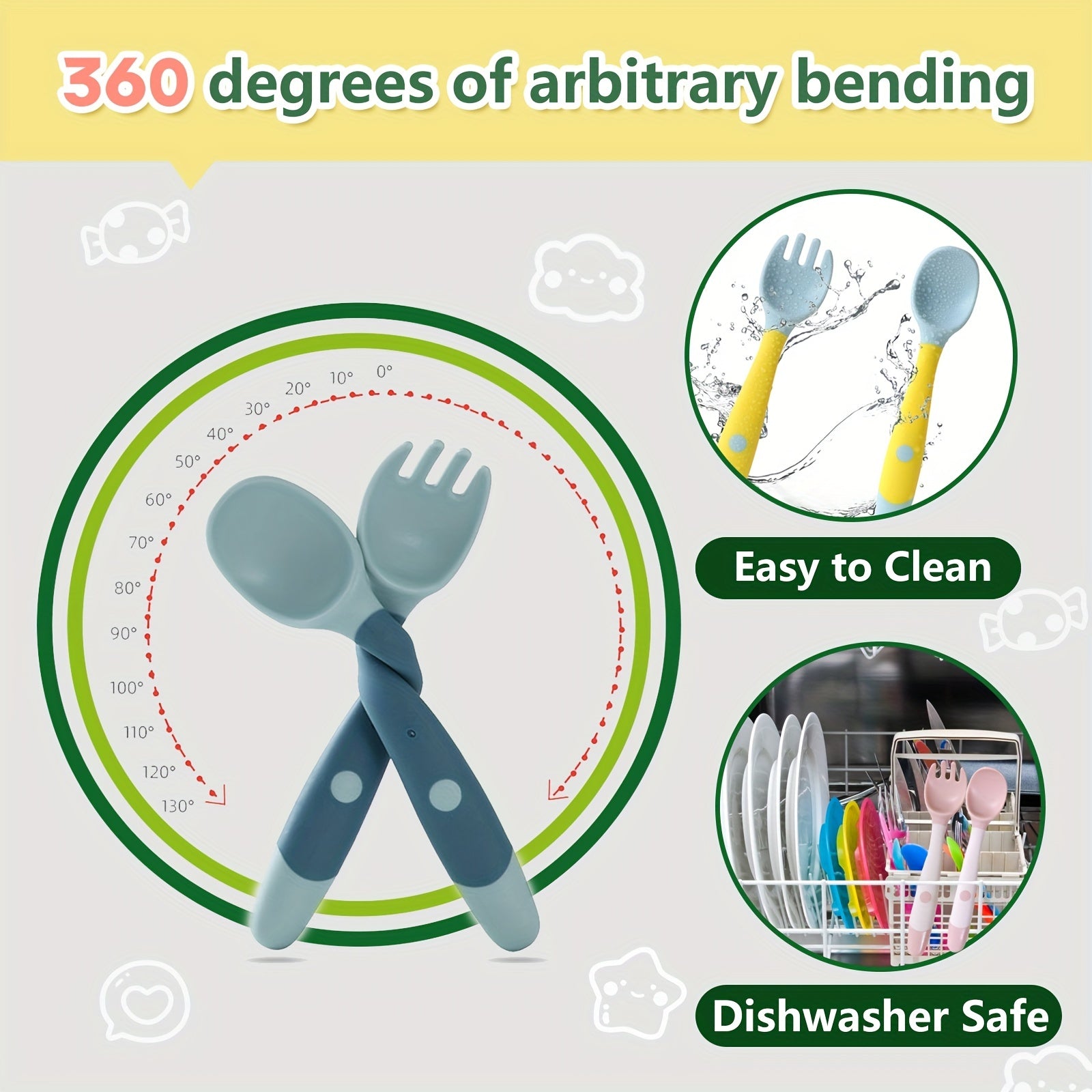 Children's Feeding Set BPA-Free Spoon and Fork with Travel Case for Kids