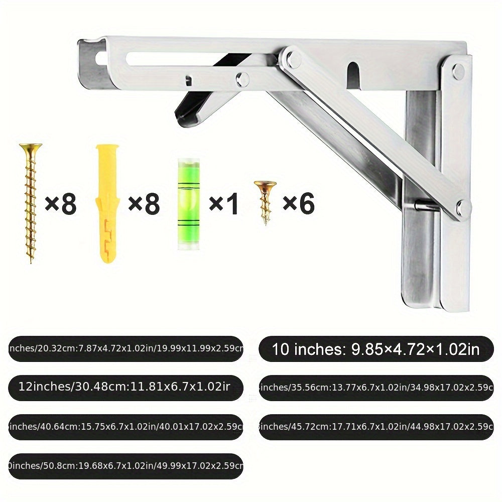 Naychali po'latdan yasalgan, bir nechta o'lchov variantlari bilan jihozlangan, og'ir yuk ko'taruvchi 2 dona egiluvchan dizayn, joyni tejash uchun DIY loyihalari. Qavatda o'rnatiladigan qo'llab-quvvatlash bracketi suzuvchi javonlar uchun.