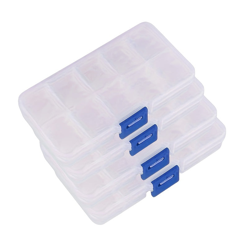 Small Transparent Plastic Jewelry Organizer Box with 10 Compartments for Earrings Rings Bracelets Necklaces