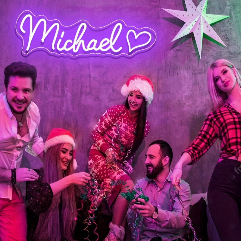 Letrero de neón de texto personalizado para decoración de pared con interruptor regulador y alimentación USB para dormitorios, fiestas, bodas y vacaciones