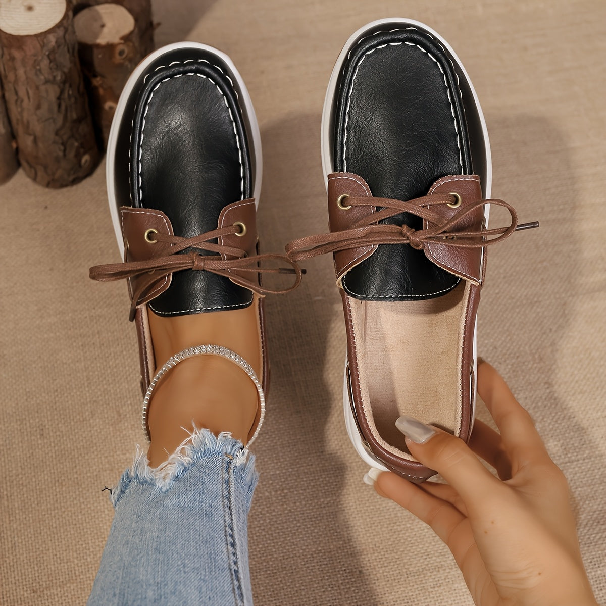 Women's Casual Loafers Solid Color Lightweight Boat Shoes All-Season