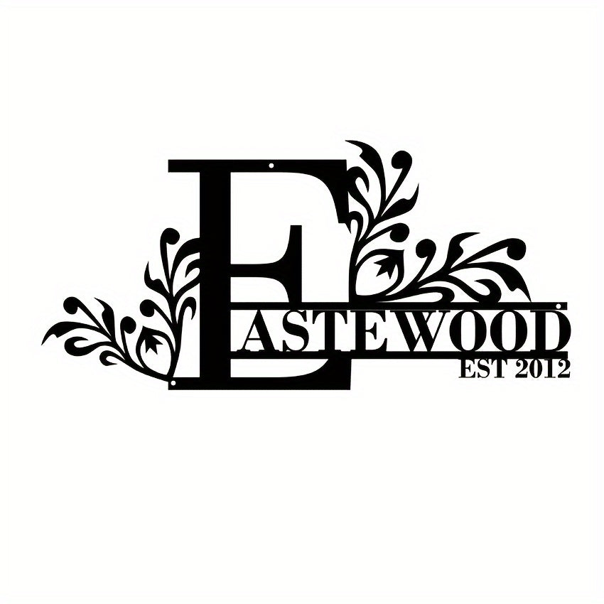 Personalized Metal Family Name Sign Custom Last Name and Date Outdoor Door Hanger