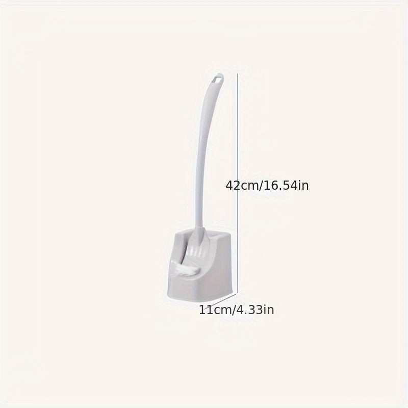 Toilet Brush Set with Wall-Mounted Holder, Soft Bristles, Long Handle, Bathroom Cleaning Tool