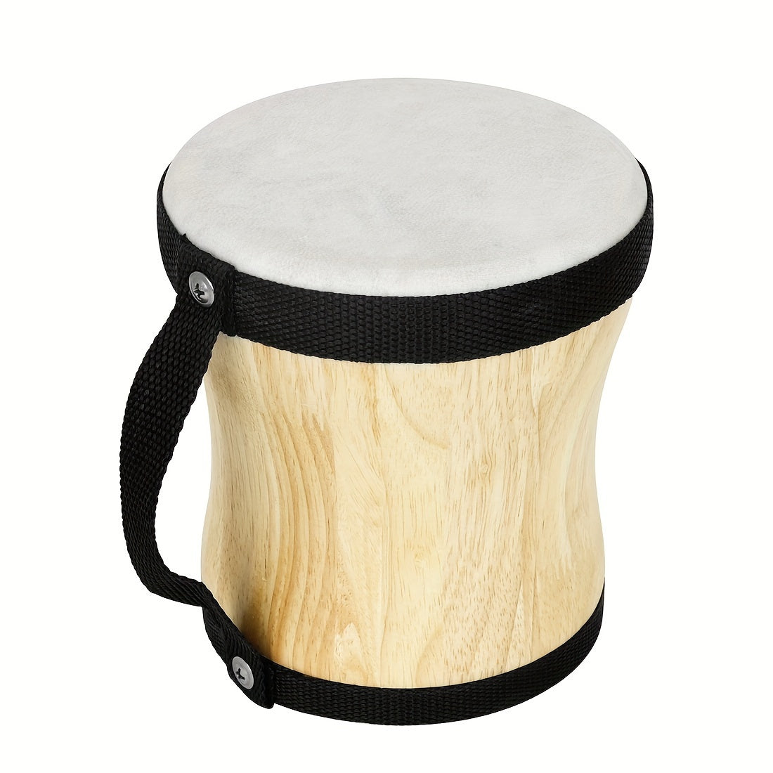 Hand Drum with Sheepskin Head Wooden Percussion Instrument for Music Enthusiasts Black 14+
