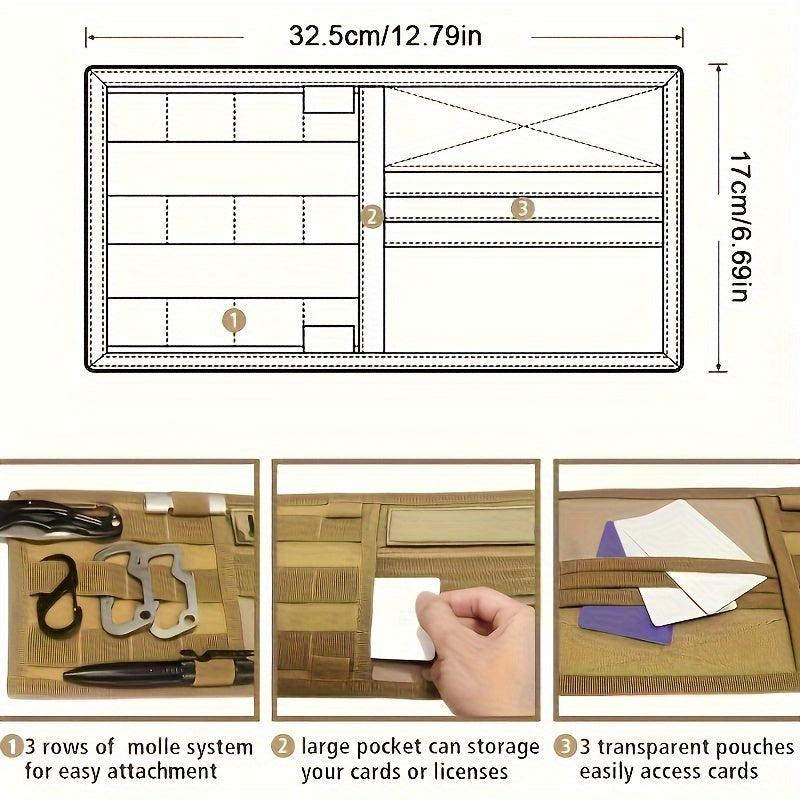 Car Interior Organizer for Men Women Vinyl Tactical Storage for Documents Phones
