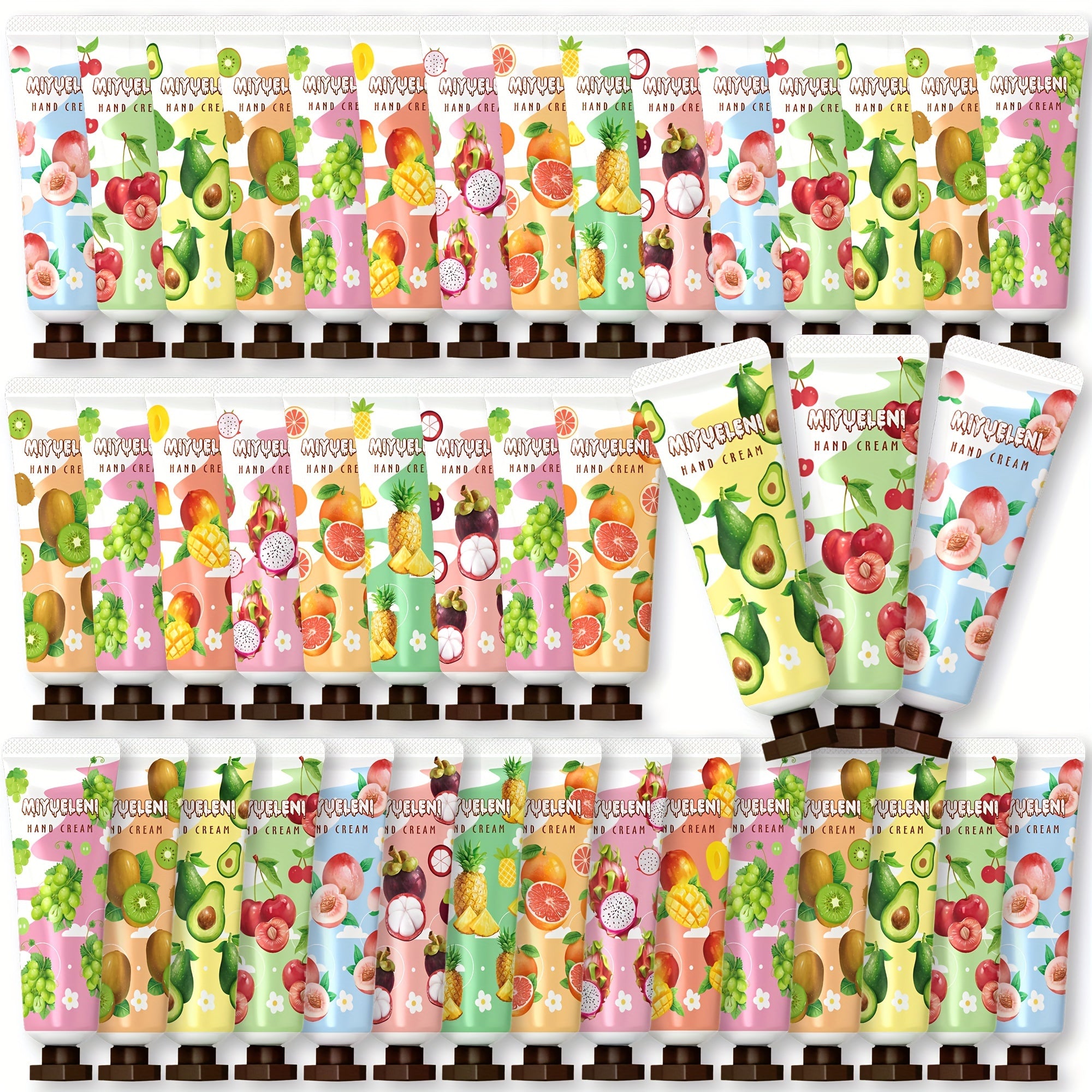 42pcs Plant Fruit Hand Cream Gift Set Deep Moisturizing Nourishment Travel Size for Dry Hands