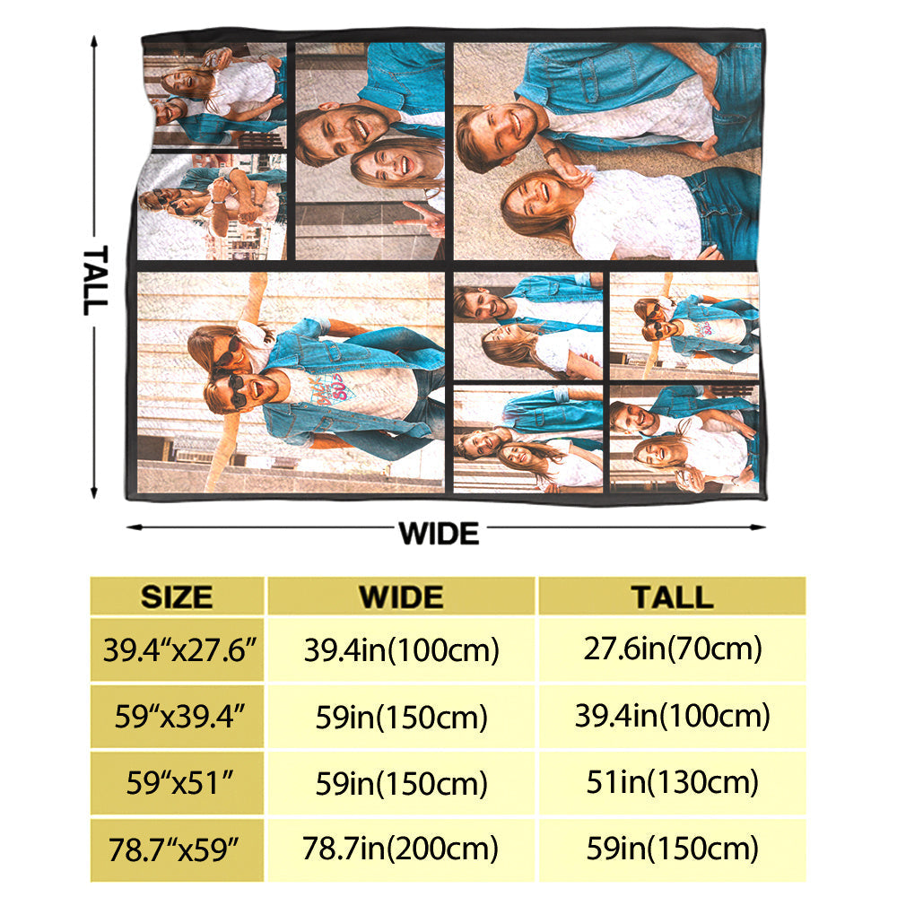 Personalized Couple Flannel Throw Blanket Soft Warm Gift for Couch Bed Camping