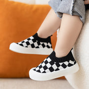 Baby Boys Girls Plaid Slip-On Woven Shoes Indoor Outdoor Comfort