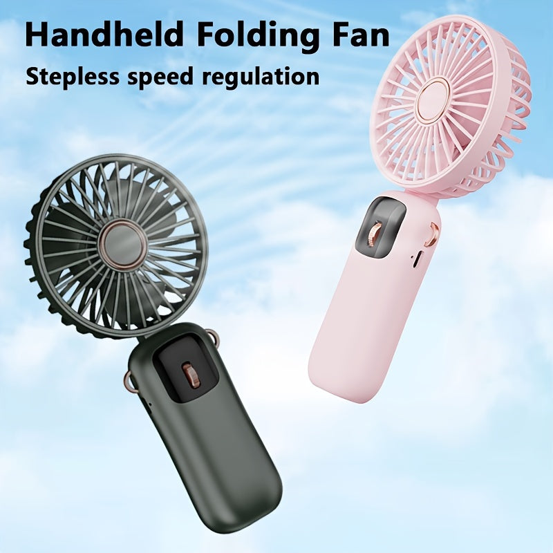 Mini Handheld Fan with LED Display, Rechargeable USB, 1200mAh, 100 Speeds