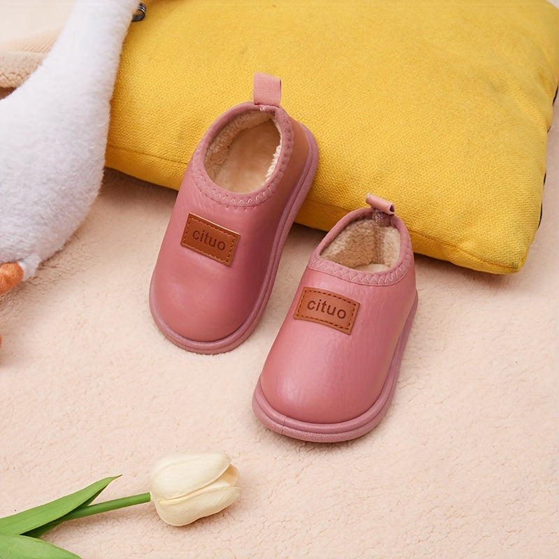 Boy's Winter Indoor Slippers Fuzzy Lining Non-Slip Comfortable Warm