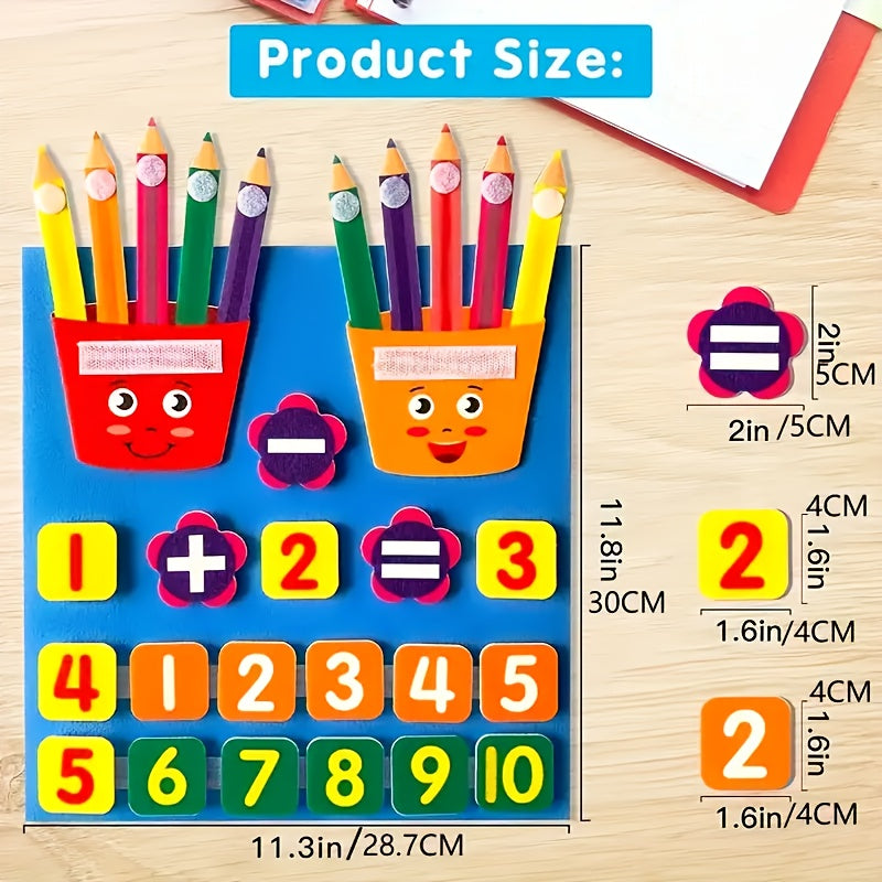 Felt Number Toy for Kids Educational Math Aid for Counting and Motor Skills