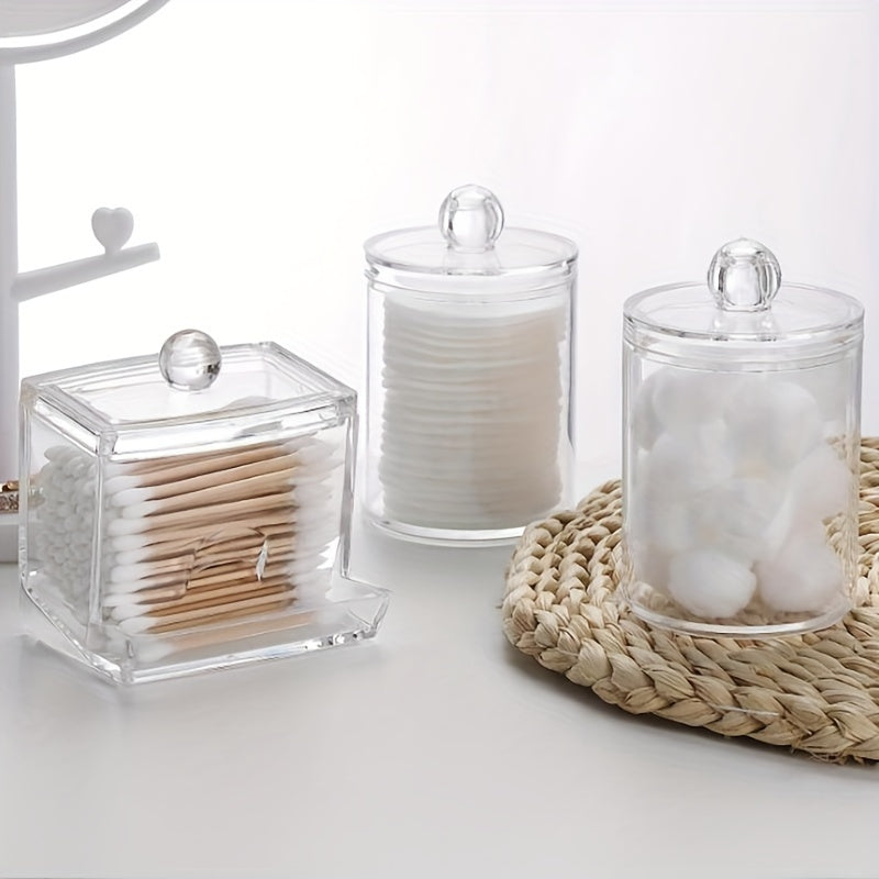 3-Piece Swab Dispenser Set for Bath Salts Makeup and Hair Accessories