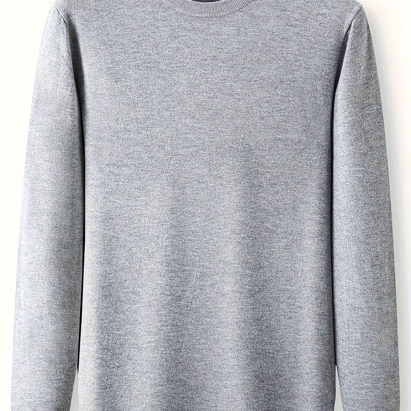 Men's Solid Color Knit Sweater Long Sleeve Crew Neck Fall Winter Casual