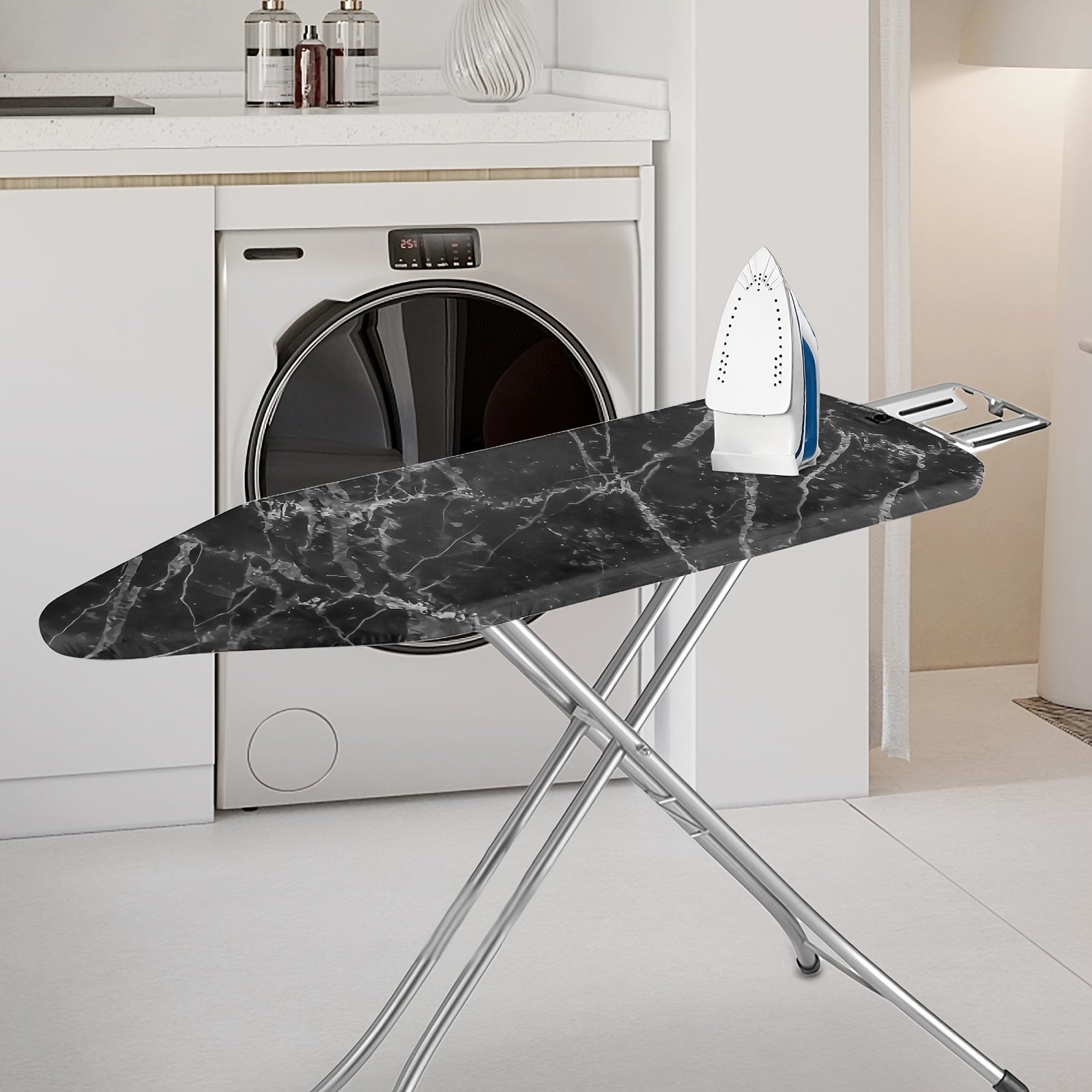Black and White Marble Ironing Board Dust Cover Durable Stain Resistant
