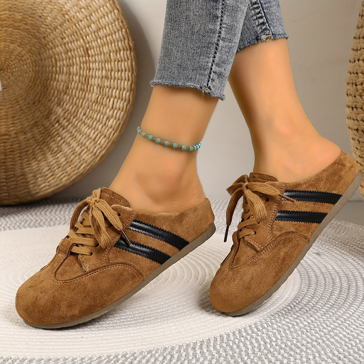 Women's Beige Synthetic Slip-On Sneakers with Cushioned EVA Insole