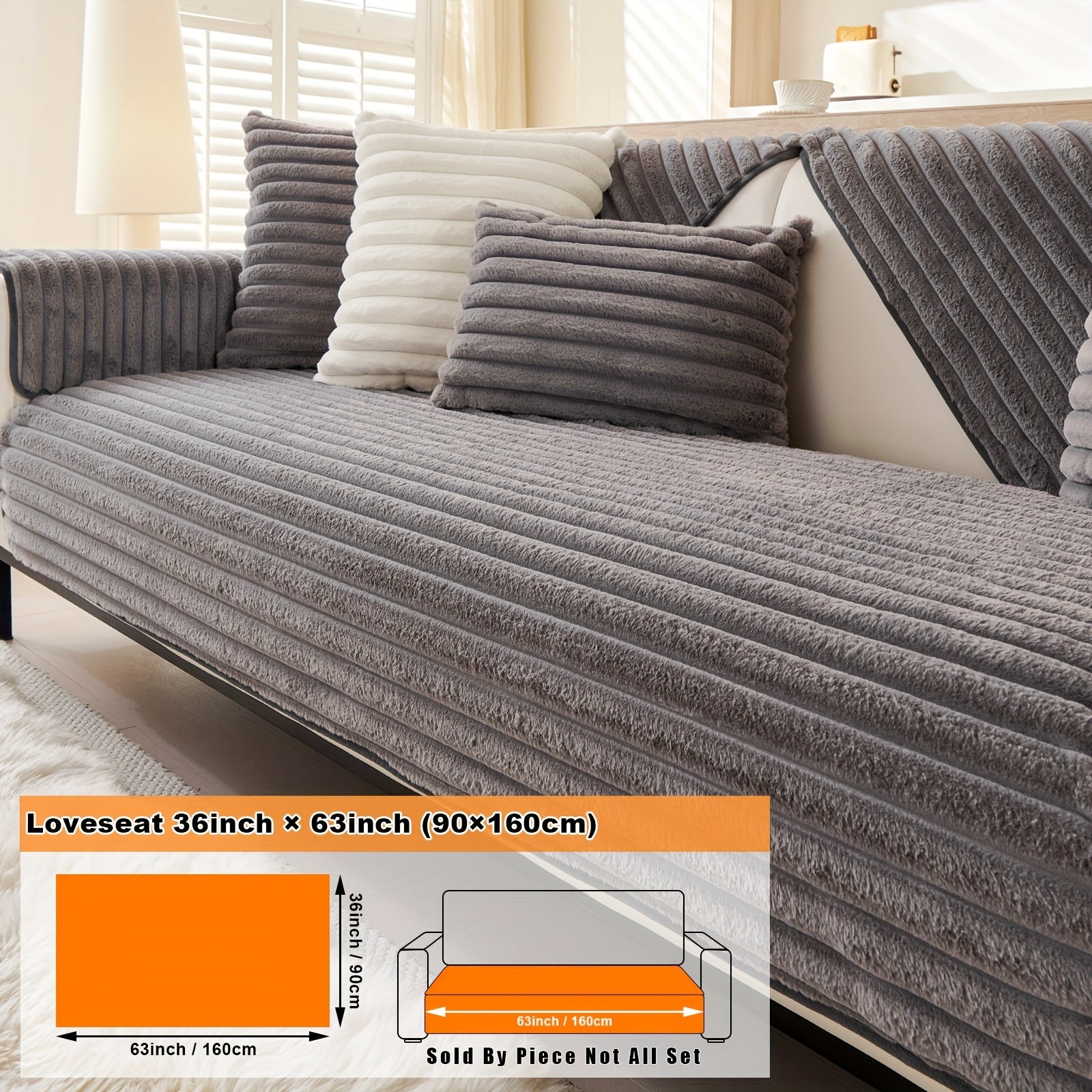 Barcha turdagi divanlar uchun mo'ljallangan, sun'iy quyon junidan tayyorlangan zamonaviy plush divan qoplamasi, mushuk va it egalari uchun iliqlik va himoya ta'minlaydi.