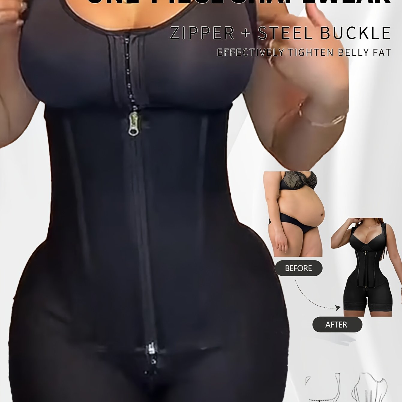 Women's High-Waisted Shapewear Shorts with Waist Cincher, Medium Support, Solid Color