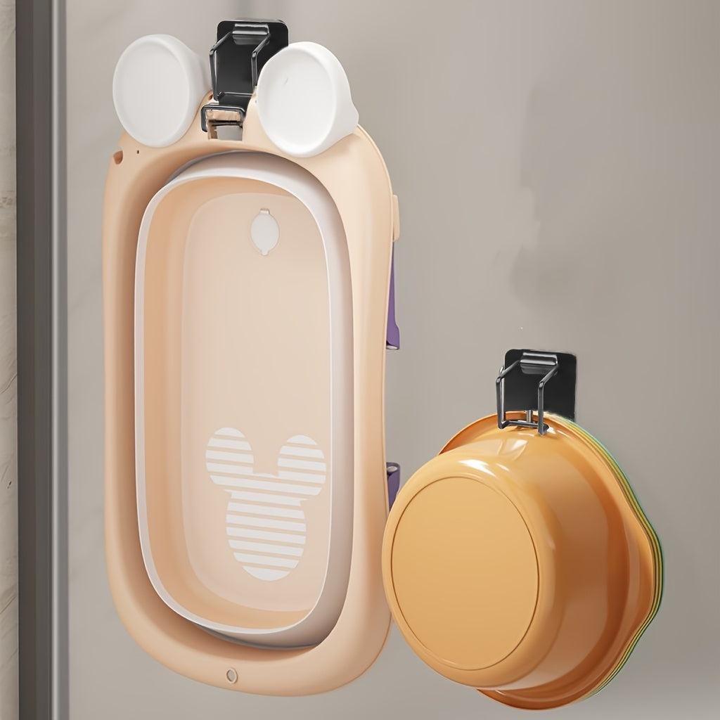 Ganchos de pared de metal resistentes a la oxidación para baño, cocina, balcón, instalación sin taladro, pack de 1 o 2