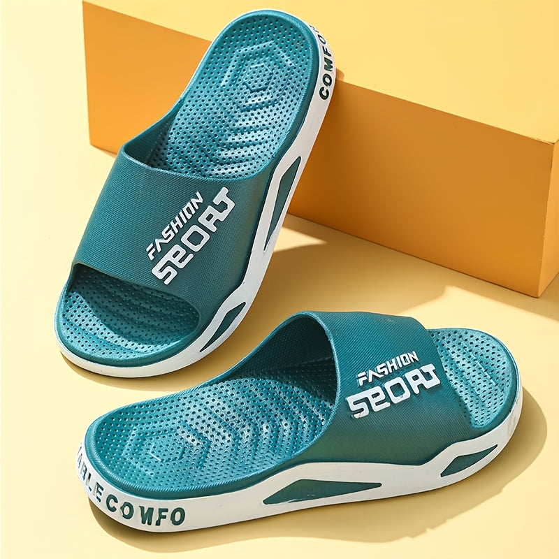 Men's Non-Slip PVC Beach Sandals with Textured Sole for Indoor Outdoor Use