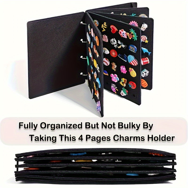 Shoe Buckle Organizer Book Shape with 120 Holes for Shoe Charms Storage