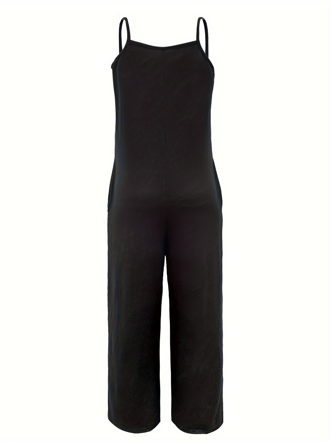 Women's Casual Cross-Design Sleeveless Bodysuit Pants with Pockets