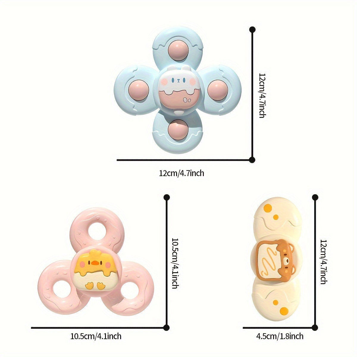 Baby Bath Toy for Infants and Toddlers Ages 0-3 Suction Cup Spinner Chewable BPA-Free