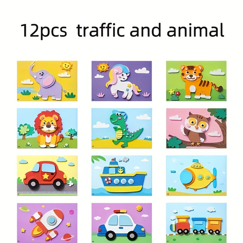 DIY 3D Stickers for Kids Educational Holiday Gift Paper Mixed Color Pack of 6 or 12