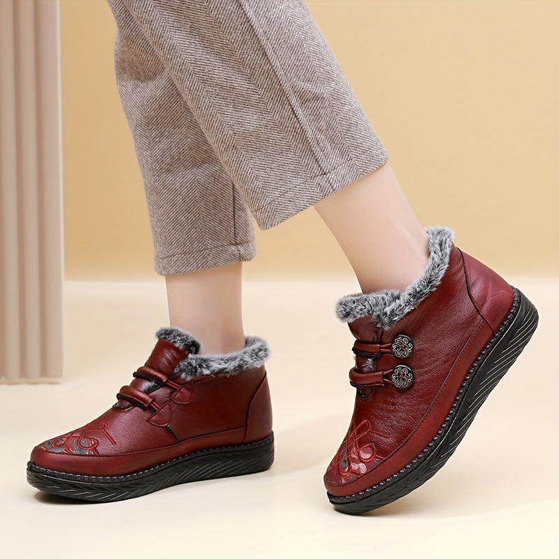 Ayollar uchun suv o'tkazmaydigan qishki botinkalar, sirpanishga qarshi, tekis tagli, pastki tagli