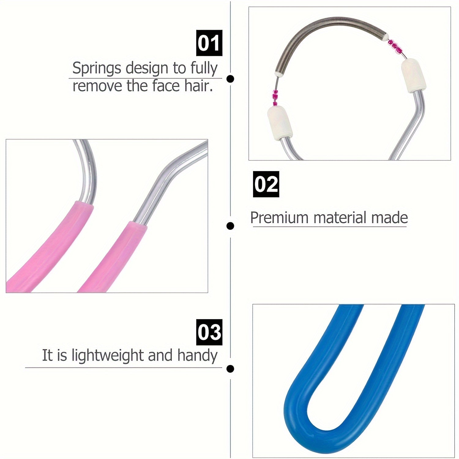 Unisex Painless Spring Epilator Handheld Facial Hair Remover for Lip Eyebrow