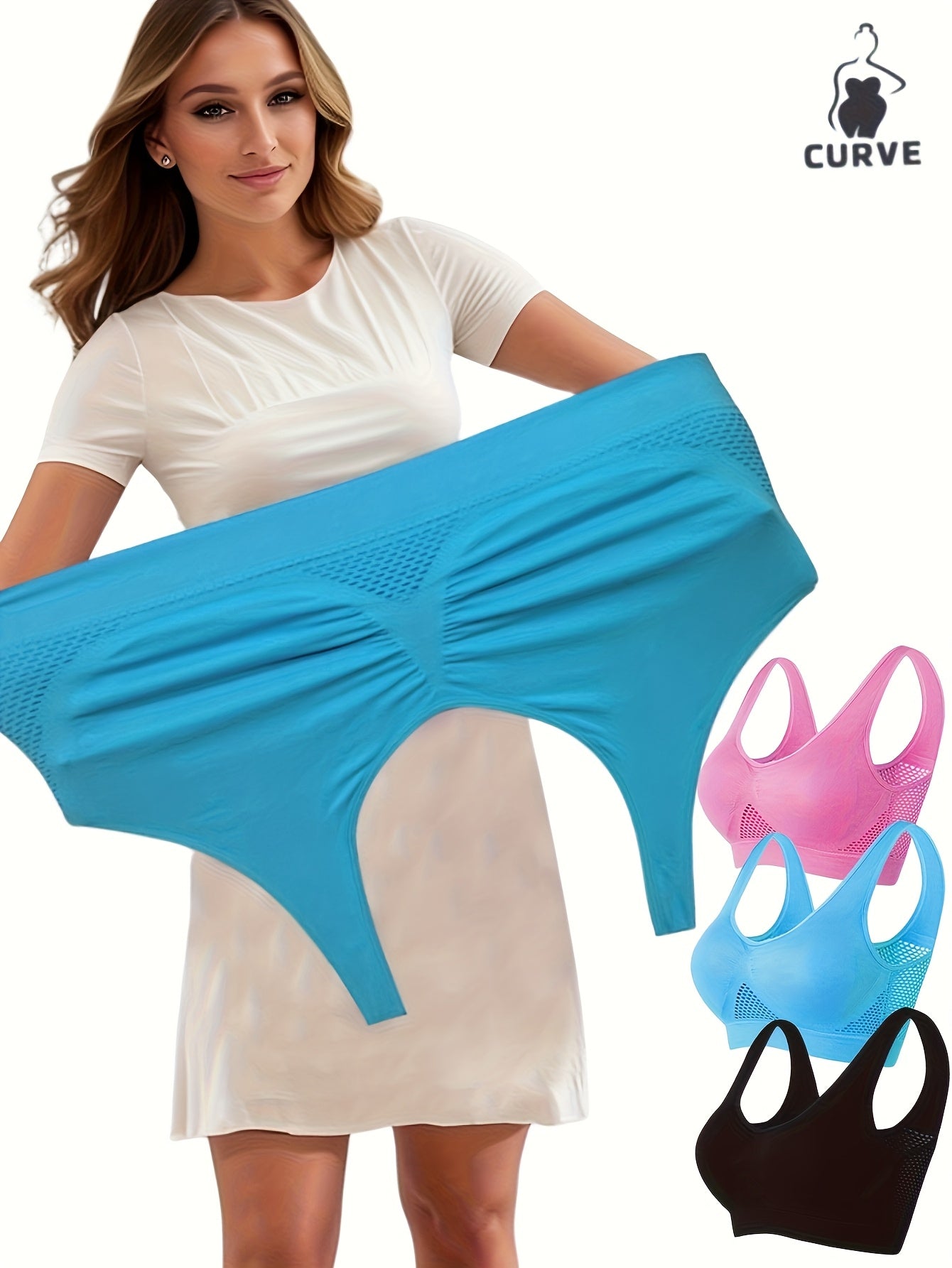 Women's Seamless Double-Layer Sports Bras Breathable Plus Size Workout Bras