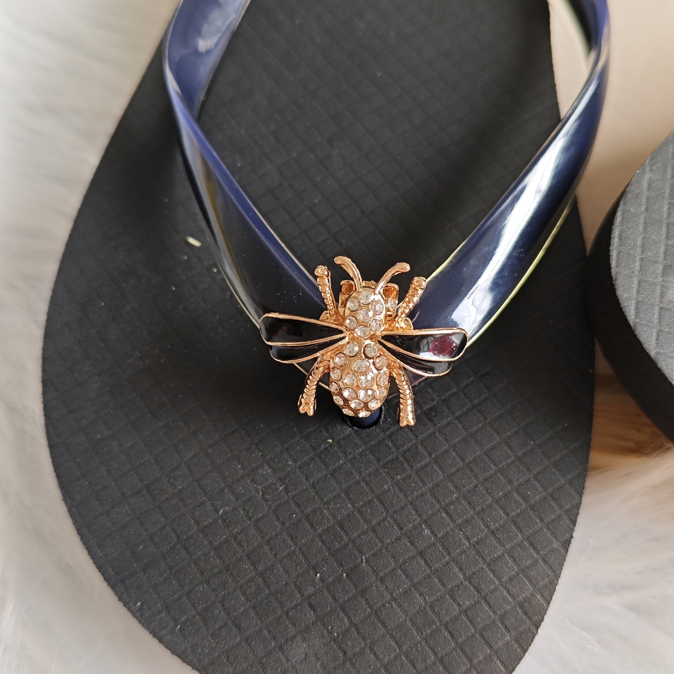 Women DIY Shoe Decoration Set Zinc Alloy Rhinestone Insect Pattern 2pcs