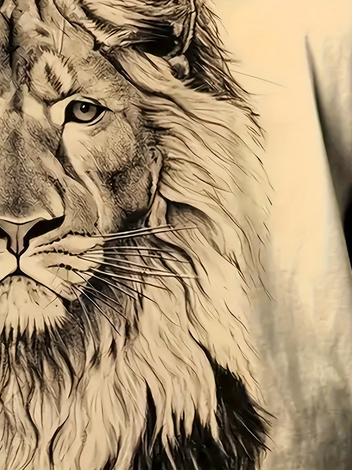 Camiseta de verano para hombre de talla grande con gráfico de león y manga corta casual