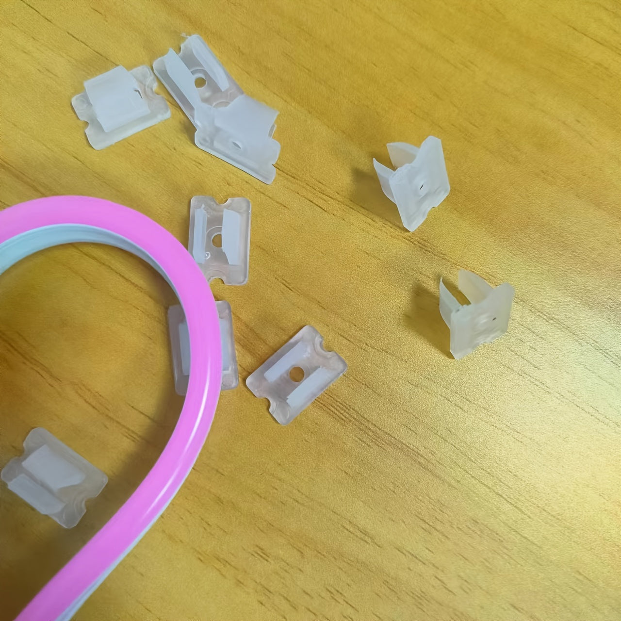 15-Pack Neon LED Strip Lights 6x12mm Non-Electric Mounting Clips Metal-Free