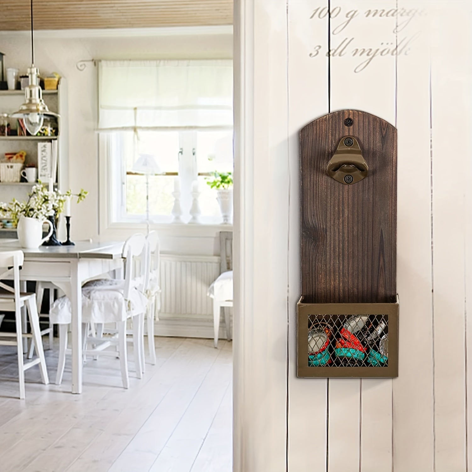 1 шт. Винтажный Рустикальный Настенный Открывалка для Бутылок с Уловителем Крышек, идеально подходит для баров, пабов, ресторанов и кухонь.