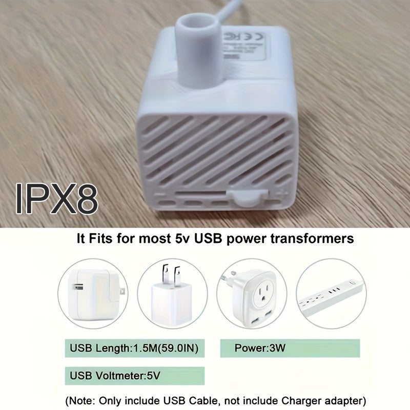 1.5L Pet Water Fountain for Cats and Small Dogs with Filtered Live Water and Quiet USB Operation