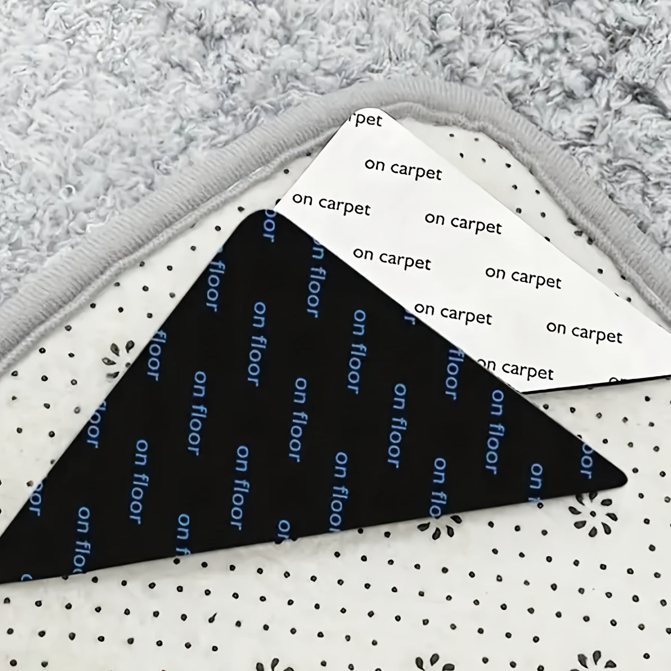 12 Pcs Reusable Washable Non-Slip Acrylic Carpet Pads with Self-Adhesive Rug Grippers