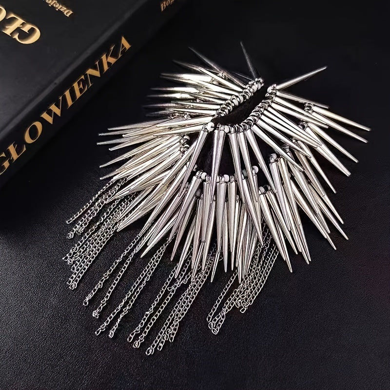 Men's Punk Rock Leather Accessories with Studs Epaulettes Tassels and Retro Style