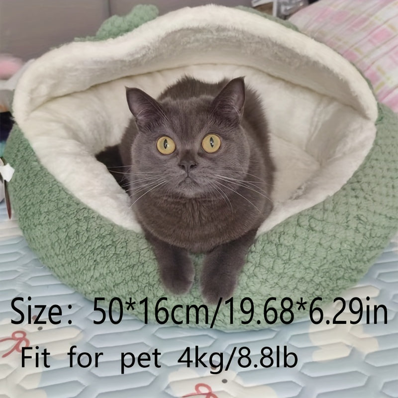 Cozy Frog-Design Cat Bed for Small Cats Polyester Fiber Modern Style
