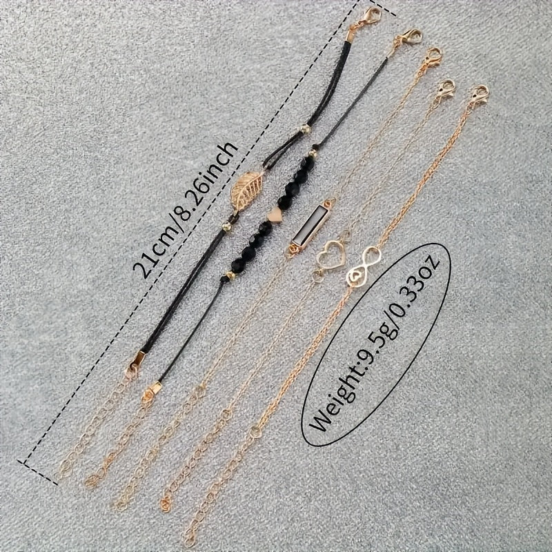 Conjunto de reloj de cuarzo negro con correas de cuero PU, manecillas de aleación de zinc, joyería y regalo