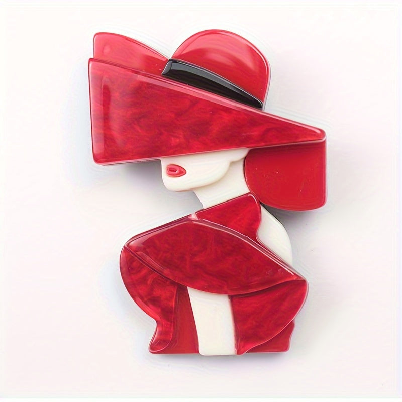 Zarif Vintage Ilhomlangan Akril Brosh Pin - Qiziqarli, Yagona Dizayn, Kiyimlar va Qiziqarli Aksessuarlar Uchun Ideal