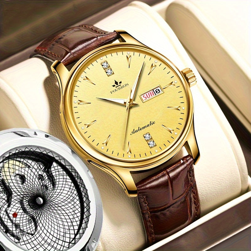 Men's Quartz Watch with Night Light Calendar and Multifunctional Features for Casual and Business Use