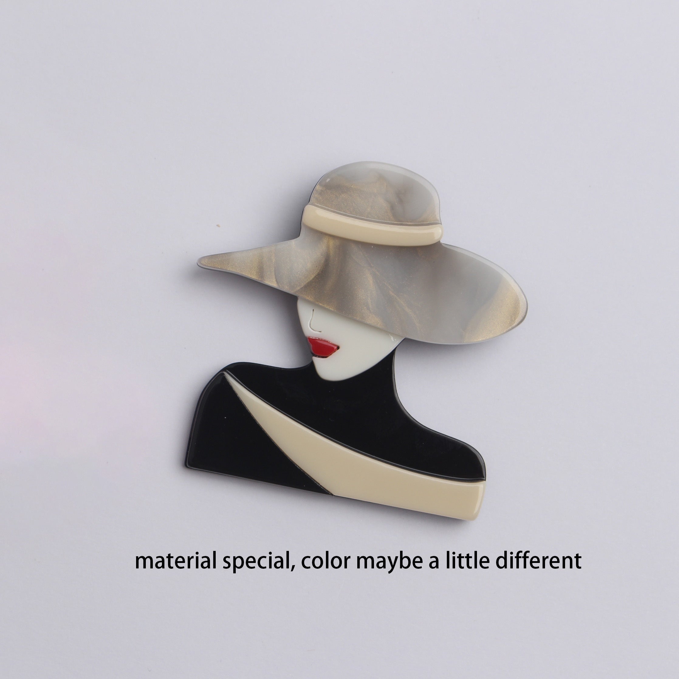African Inspired Acrylic Brooches for Women Human Head Design Elegant Jewelry