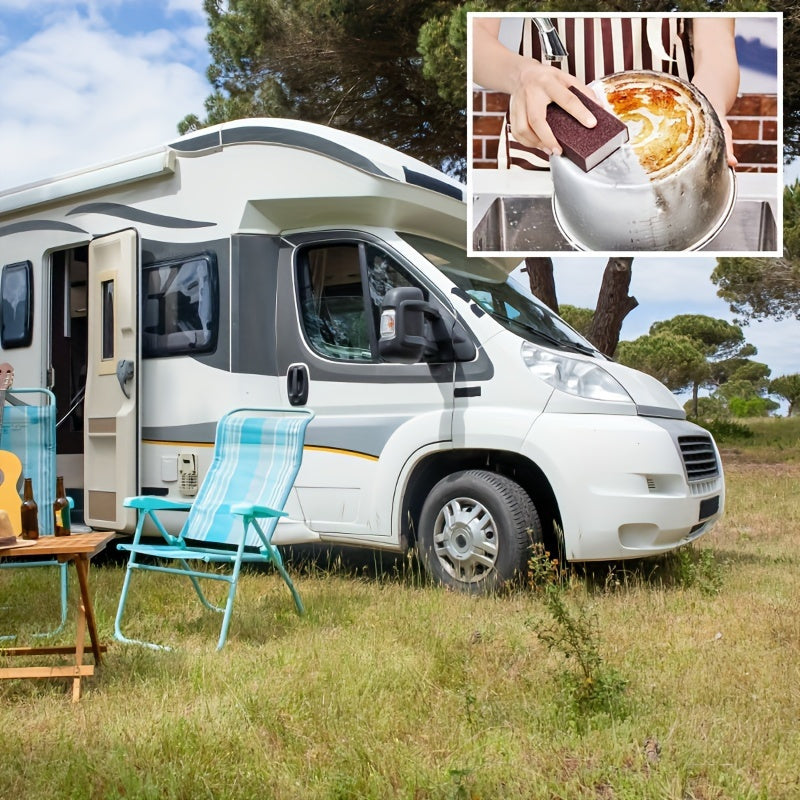 Set of 4 Carborundum Magic Sponge Erasers for Rust Removal and Kitchen Cleaning