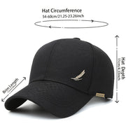 Adjustable Cotton Baseball Cap with Wheat Embroidery for Outdoor Sports