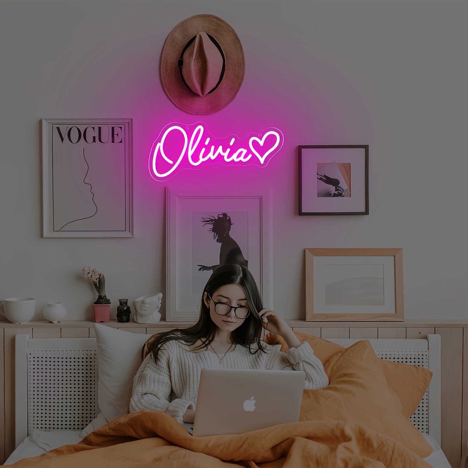 Letrero de neón de texto personalizado para decoración de pared con interruptor regulador y alimentación USB para dormitorios, fiestas, bodas y vacaciones