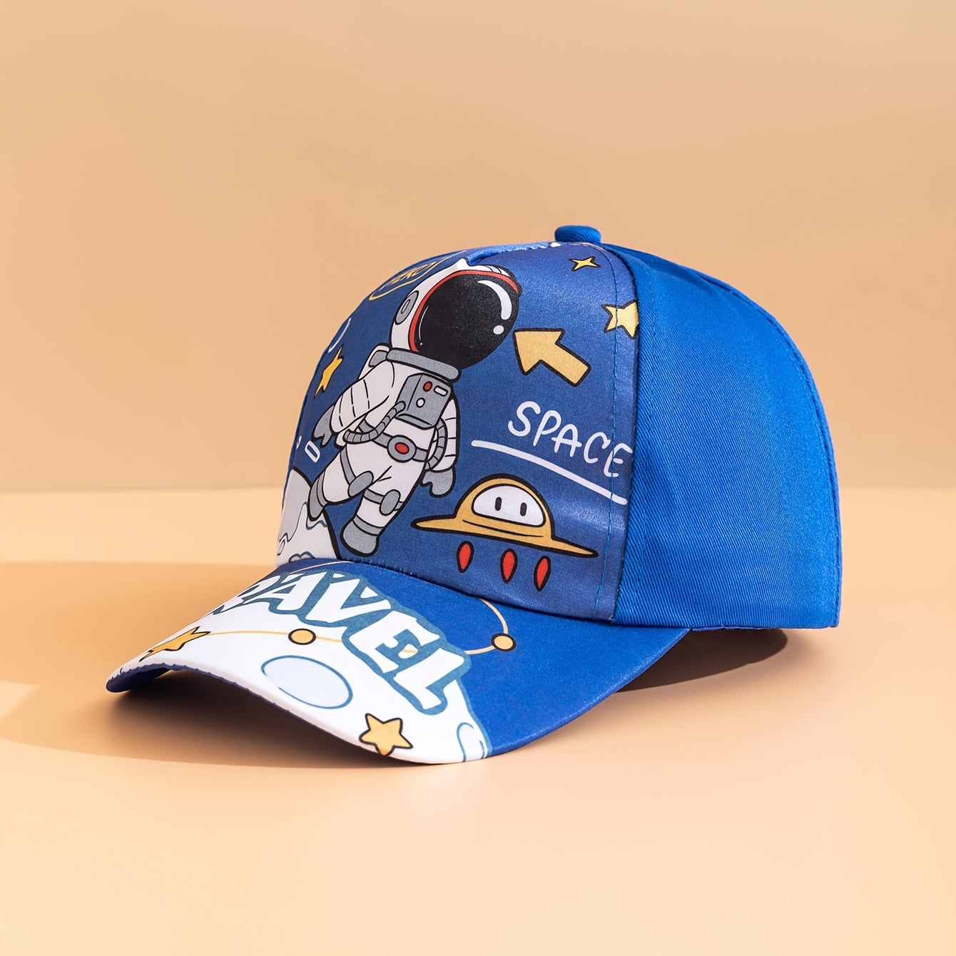 Kids Boys Astronaut Star Pattern 2-Piece Set Baseball Cap Sling Bag Breathable Polyester Ages 3-14