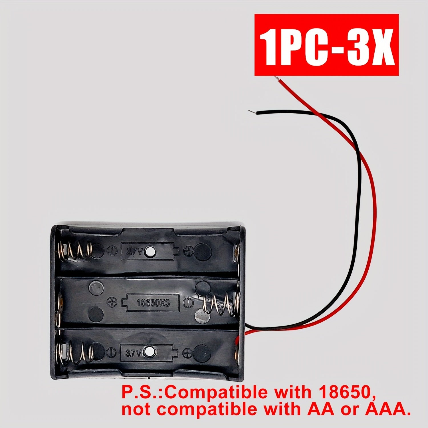 Lithium Battery Storage Box for 18650 Cells Battery Holder with Leads